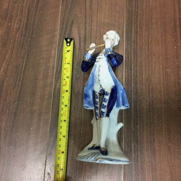 Vintage Ceramic Renaissance Flute Player Figure Made In Korea 8" Hand Painted - Picture 2 of 7